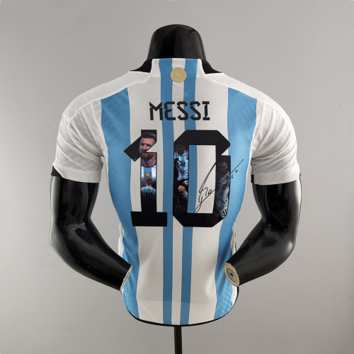 Player Version 2022 World Cup Argentina Special MESSI 10 Home Soccer Jersey