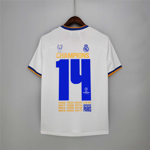 Fans Version 2021-2022 Real Madrid 14 CHAMPIONS Home Soccer Jersey