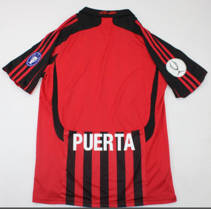 with Front Lettering+Super Cup Patch Retro Jersey 2007-2008 AC Milan Home Vintage Soccer Jersey