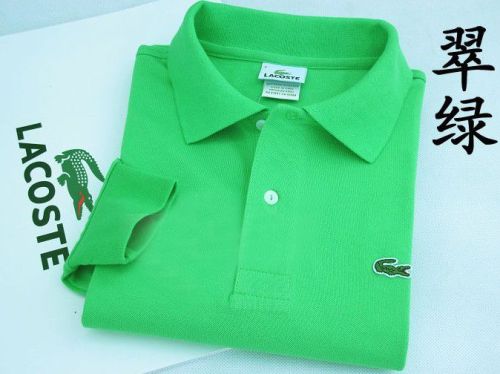Green Long Sleeve La-coste Polo for Men and Women Style