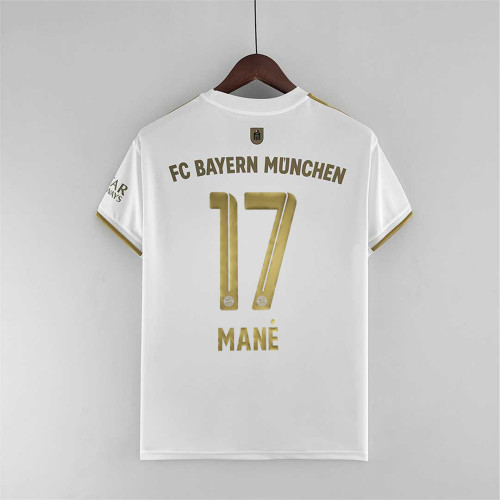 Fans Version 2022-2023 Bayern Munich MANE 17 Away White Soccer Jersey