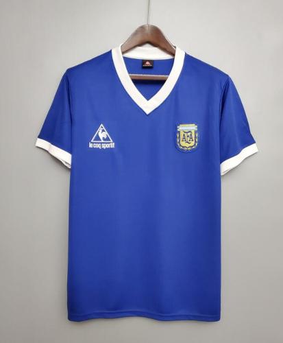 Retro Jersey 1986 Argentina Away Blue Soccer Jersey Vintage Football Shirt