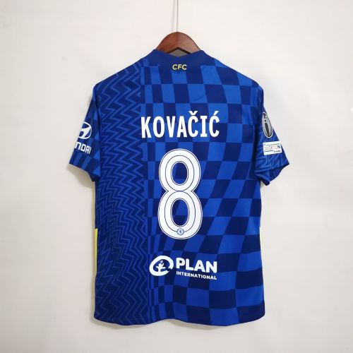 with UCL Patch Fans Version 2021-2022 Chelsea KOVAČIĆ 8 Home Blue Soccer Jersey