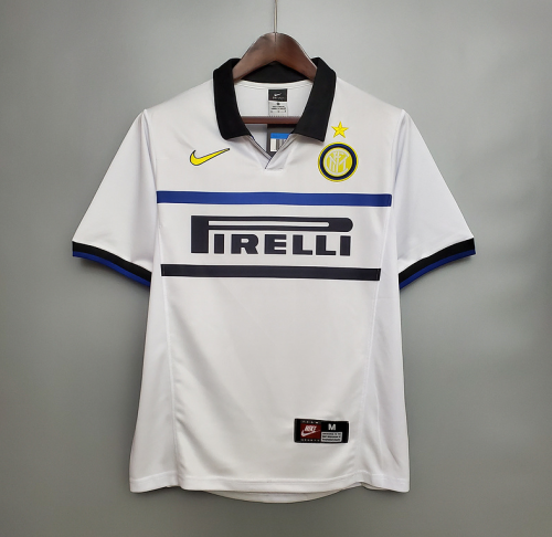 Retro Jersey 1998-1999 Inter Milan Away White Soccer Jersey Vintage Football Shirt