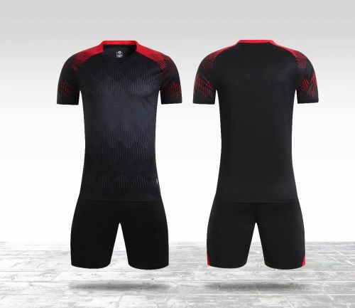 B12074-YL9203 Tracking Suit Black Jersey and Shorts