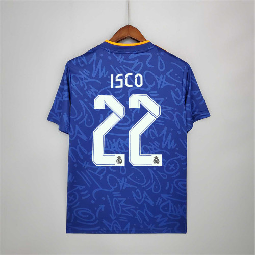 Fans Version 2021-2022 Real Madrid ISCO 22 Away Blue Soccer Jersey
