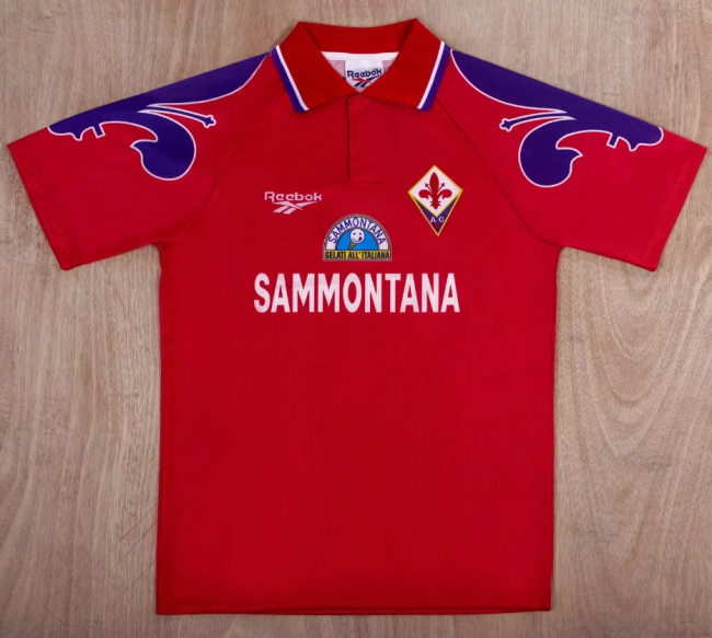 Retro Jersey 1995-1996 Fiorentina 3rd Away Red Soccer Jersey
