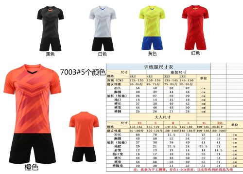 7003 Blank Soccer Training Jersey Shorts DIY Customs Uniform