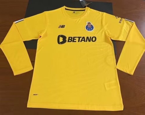 Long Sleeve 2022-2023 Porto Away Yellow Soccer Jersey