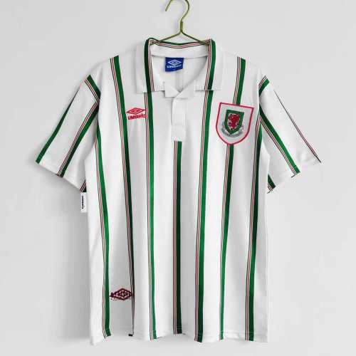 Retro Jersey 1993-1995 Wales Away White Soccer Jersey