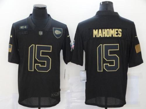 Chiefs 15 Patrick Mahomes Black 2020 Salute To Service Limited Jersey