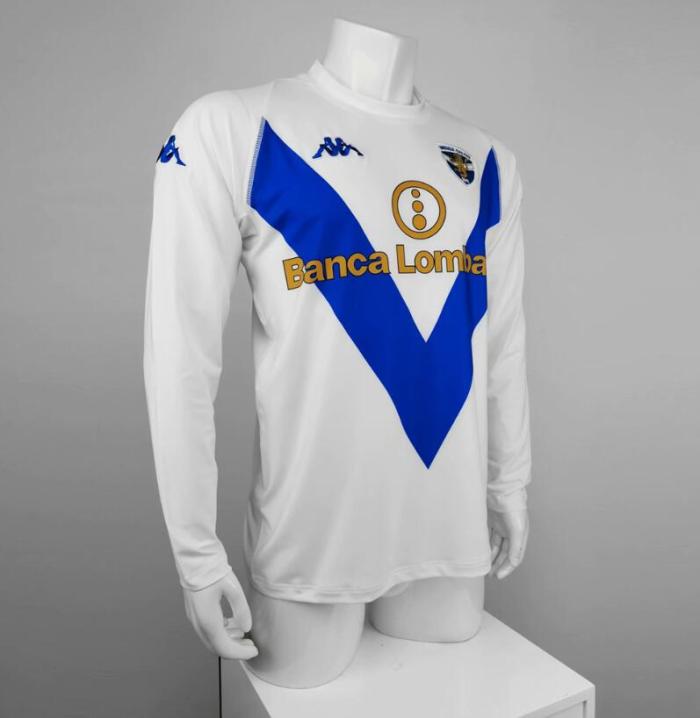 Retro Jersey Long Sleeve 2002-2003 Brescia Calcio Away White Soccer Jersey