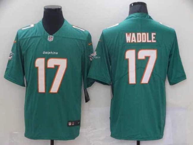 Dolphins 17 Jaylen Waddle Aque 2021 NFL Draft Vapor Untouchable Limited Jersey