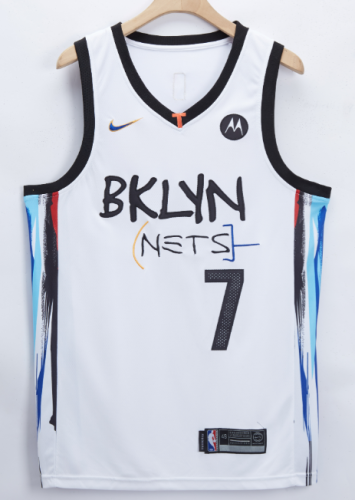 Brooklyn Nets 7 DURANT White NBA Shirt Basketball Jersey