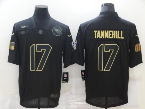 Tennessee Titans 17 TANNEHILL Black 2020 Salute To Service Limited Jersey
