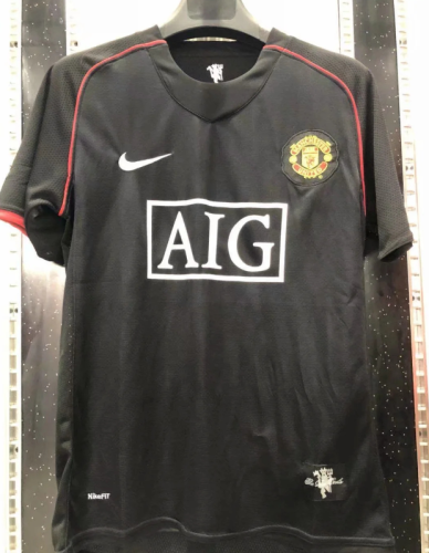 Retro Jersey Manchester United 2007-2008 Away Black Soccer Jersey