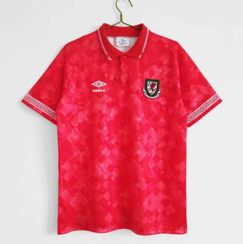 Retro Jersey 1990-1992 Wales Home Soccer Jersey Vintage Football Shirt