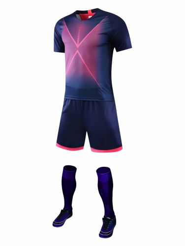 XBJ-DANING-8110 Purple Blank Plate Suit Adult Uniform Youth Kids Set Jersey and Shorts