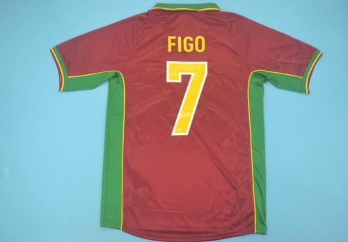 Retro Jersey 1998 Portugal 7 FIGO Home Soccer Jersey