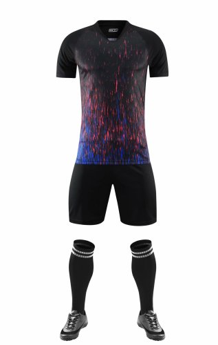 DLS-X915 DIY Custom Blank Uniforms Black Soccer Jersey Shorts