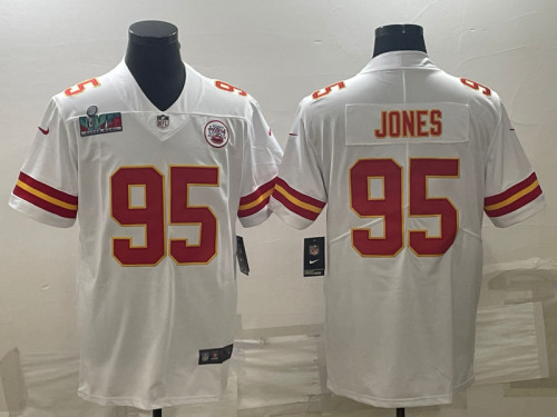 Chiefs 95 Chris Jones White 2023 Super Bowl LVII Vapor Untouchable Limited Jersey