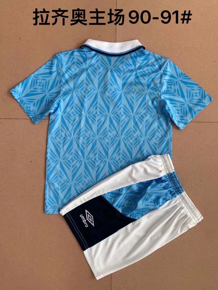 Retro Adult Uniform 1990-1991 Lazio Home Soccer Jersey Shorts