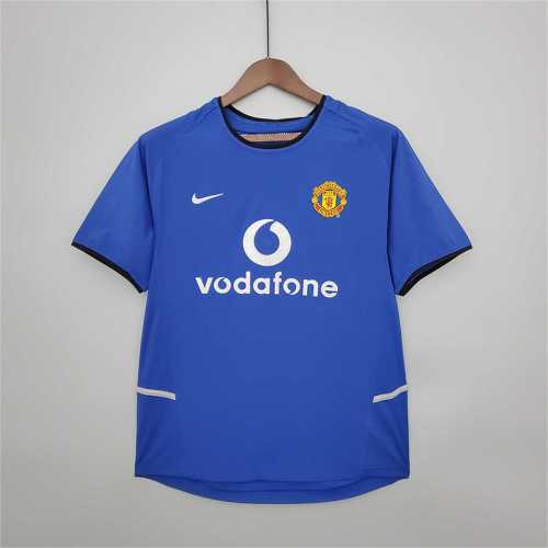 Retro Jersey 2002-2004 Manchester United Away Blue Soccer Jersey