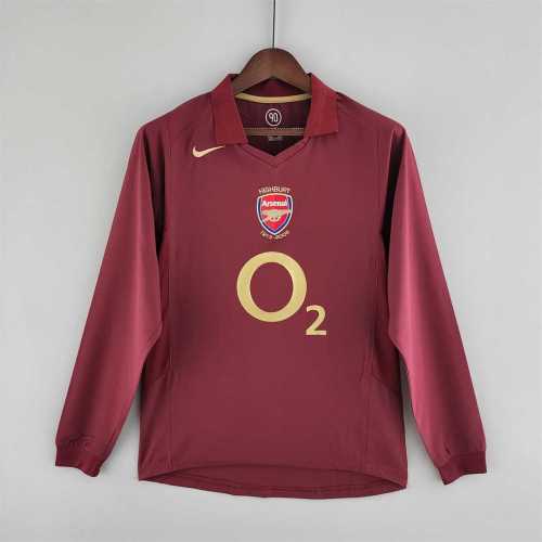 Retro Jersey Long Sleeve 2005-2006 Arsenal Home Soccer Jersey