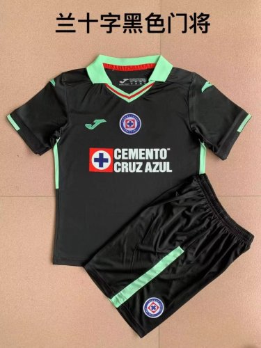 Adult Uniform 2022-2023 Cruz Azul Black Goalkeeper Soccer Jersey Shorts