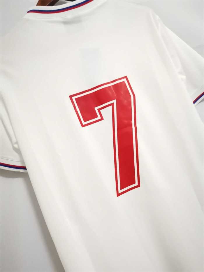 Retro Jersey 1980 England 7 Home White Vintage Soccer Jersey