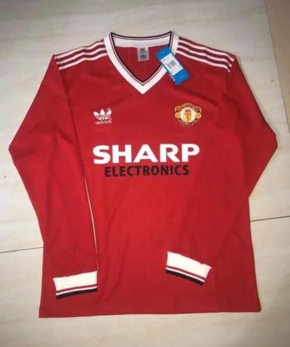 Retro Jersey Long Sleeve 1985 Manchester United Home Soccer Jersey