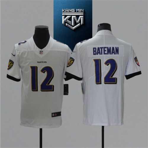 2021 Ravens 12 BATEMAN WHITE NFL Jersey S-XXL BLUE Font