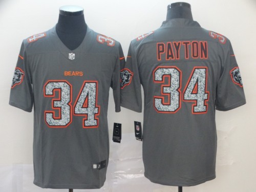 Chicago Bears #34 PAYTON Grey/Red NFL Jersey