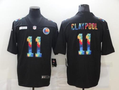 Pittsburgh Steelers 11 CLAYPOOL Black Vapor Untouchable Rainbow Limited Jersey