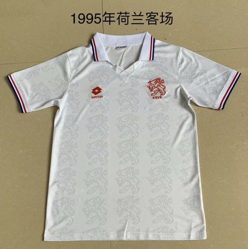 Retro Jersey 1995 Holland Away White Soocer Jersey