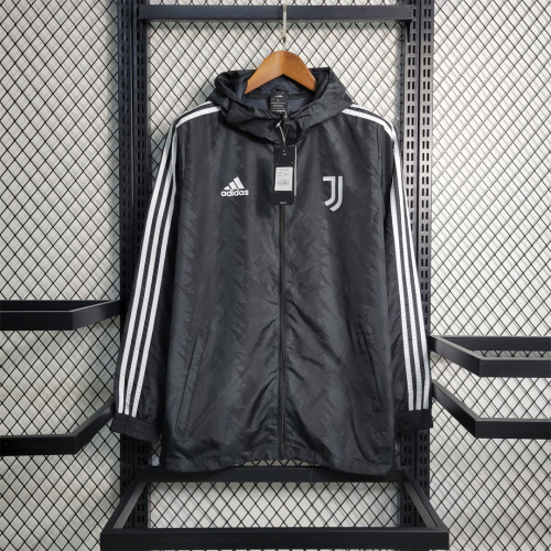 2023-2024 Juventus Black Soccer Windbreaker Jacket