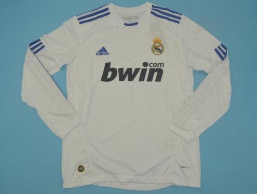 Retro Jersey Long Sleeve 2010-2011 Real Madrid Home Soccer Jersey