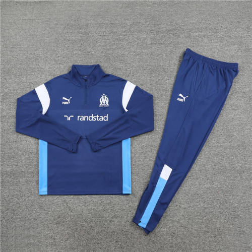 2023-2024 Marseille Blue Soccer Training Sweater and Pants
