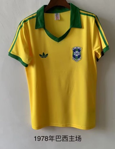 Retro Jersey 1978 Brazil Home Soccer Jersey Vintage Brasil Camisetas de Futbol
