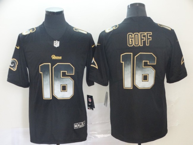 Los Angeles Rams #16 GOFF Black/Yellow NFL Jersey