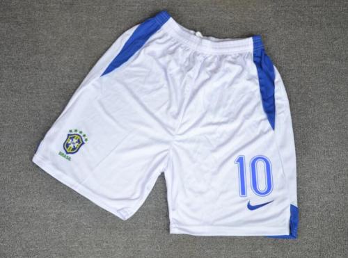 Retro Shorts 2006 Brazil Away White Soccer Shorts
