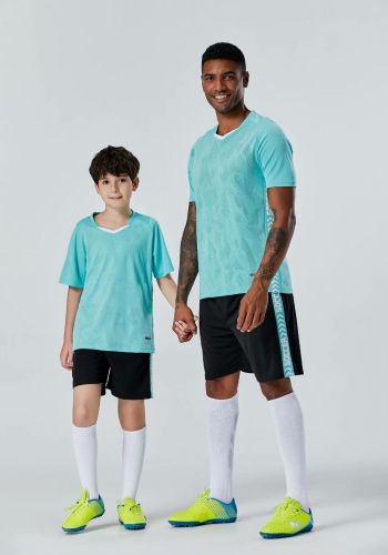 XBJKJW-8822 Blue Soccer Tracking Suit  Adult Uniform Soccer Jersey Shorts