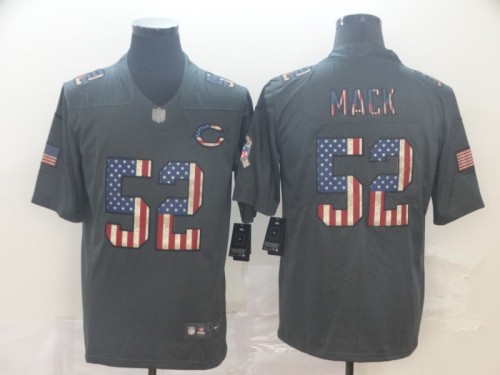 Chicago Bears 52 MACK 2019 Black Salute To Service USA Flag Fashion Limited Jersey