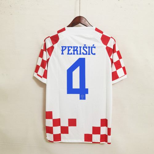 Fans Version 2022 World Cup Croatia PERISIC 4 Home Soccer Jersey