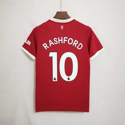 Fans Version 2021-2022 Manchester United RASHFORD 10 Home Soccer Jersey