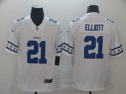 Dallas Cowboys 21 Ezekiel Elliott White Blue Team Logos Fashion Vapor Limited Jersey