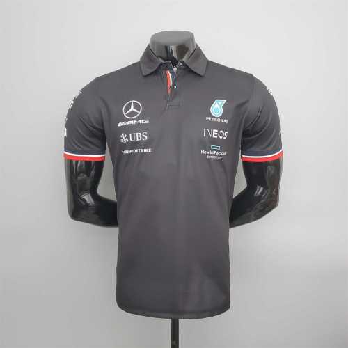 F1 Formula One racing suit Mercedes POLO Black Racing Jersey