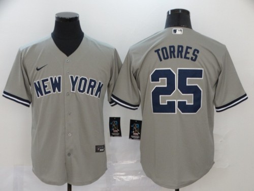 New York Yankees 25 TORRES Grey 2020 Cool Base Jersey