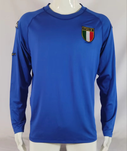 Long Sleeve Retro Jersey 2000 Italy Home Soccer Jersey