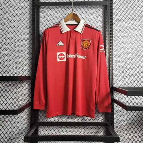 Long Sleeve Fans Version 2022-2023 Manchester United Home Soccer Jersey
